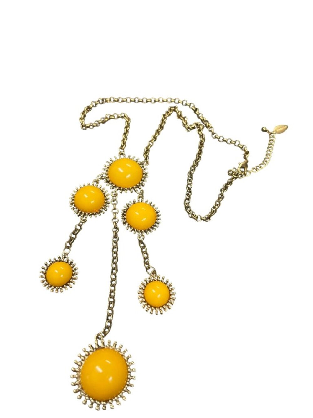 Coldwater Creek women's gold plated yellow beaded fashion necklace 17"  SKU 10-2